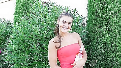 A sexy brunette is having a threesome with her friend and his bf