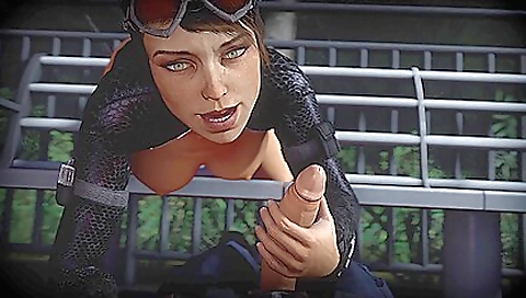 Sexy brunette girl in cosplay goes for a virtual blowjob