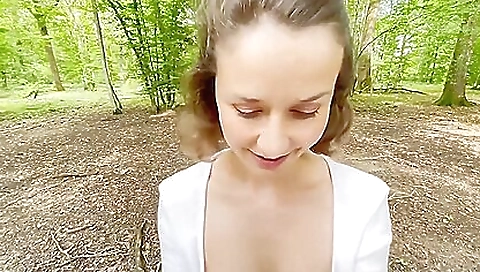 Deepthroat and handjob for a hot brunette in a threesome