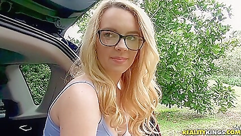 Hot blonde pussy used by her stepbrother and her lover