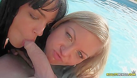 Sunny Diamond And Jessyka Swan - Group Sex By The Pool