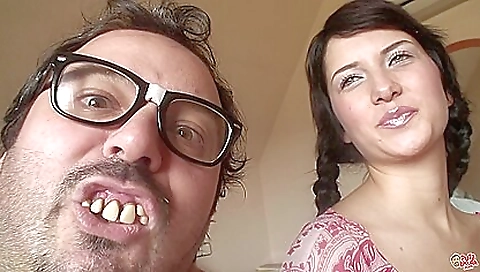 Sexy brunette in stockings gets fucked and cumshots on her