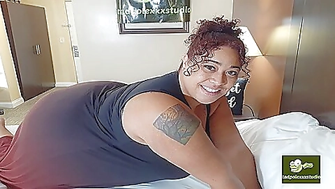 Tattooed blonde babe in sexy lingerie fucks on the bed