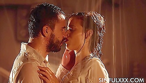 Teen 18+ in stockings and stockings fingering and cunnilingus