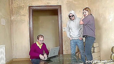 Blonde hotties in stockings are having anal threesome