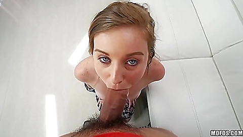 Blonde amateur in tattooed face fucked and facialized