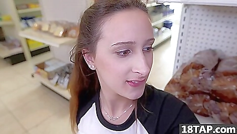 Hot little brunette slut deep throating a cock on POV