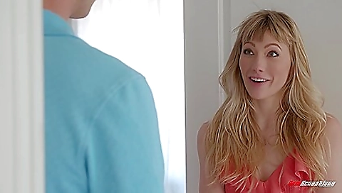 Blonde in a sexy bra and panties gets her asshole fucked