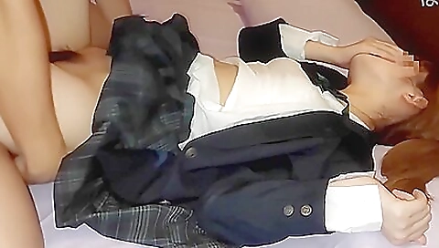 Asian babe plays with her pussy after getting fucked