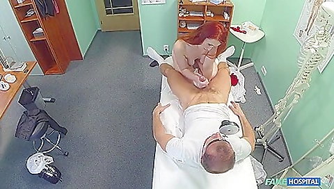 Big cock redhead gets a deepthroated blowjob and then a blow job