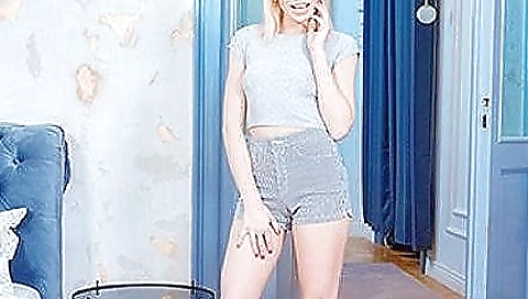 Rebeka black playing with her sexy white top and lingerie