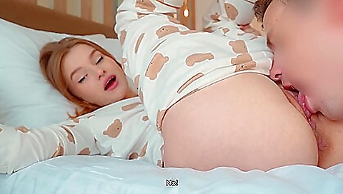 Redheaded teen brunette gets fucked by her boyfriend