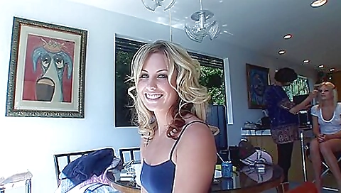 Blonde teen panty scene with her boyfriend in the bedroom