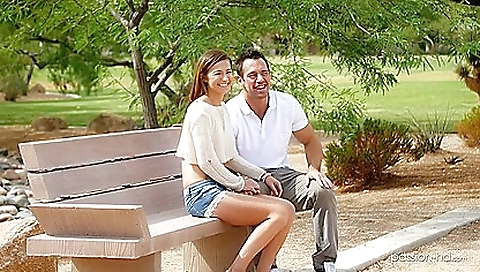 Beautiful tattooed brunette babe with a mouth full of cock