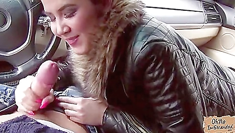 Sweet brunette slut enjoys a great view in the middle of the woods