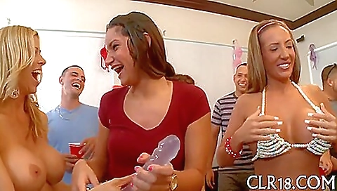 Two hot lesbians with big tits and beautiful bodies in a group sex